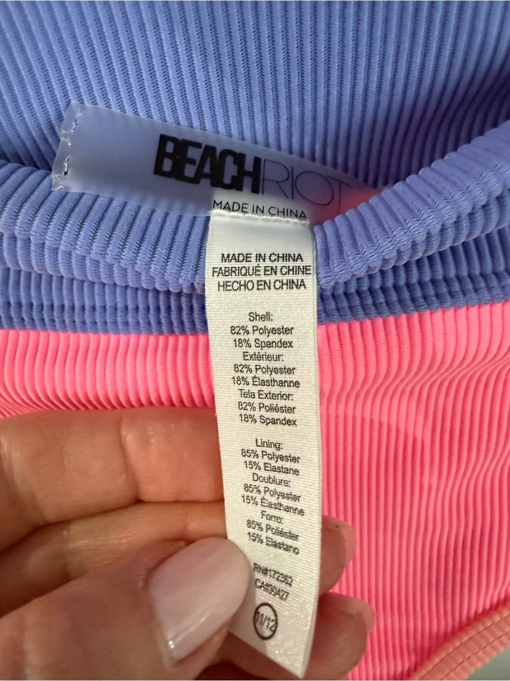 Beach riot NEW EVA Emmie Colorblock Ribbed two piece swim size 11/12